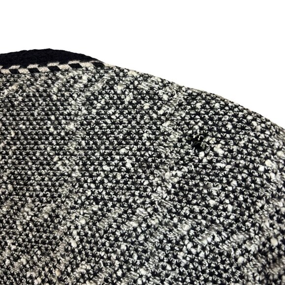 Vtg Castleberry Tweed Knit Open Front Cardigan Sweater Jacket Gray Black Size 12 - Picture 7 of 9